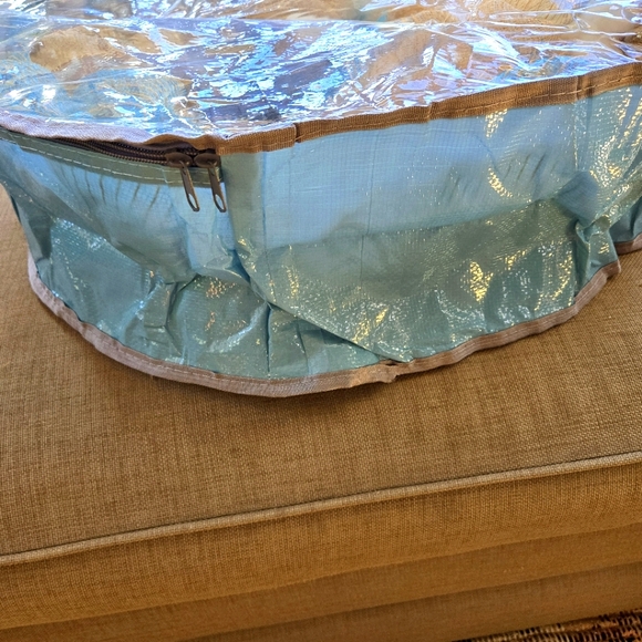 Hand Crafted Blue and Tan Holiday Wreath - Picture 11 of 11